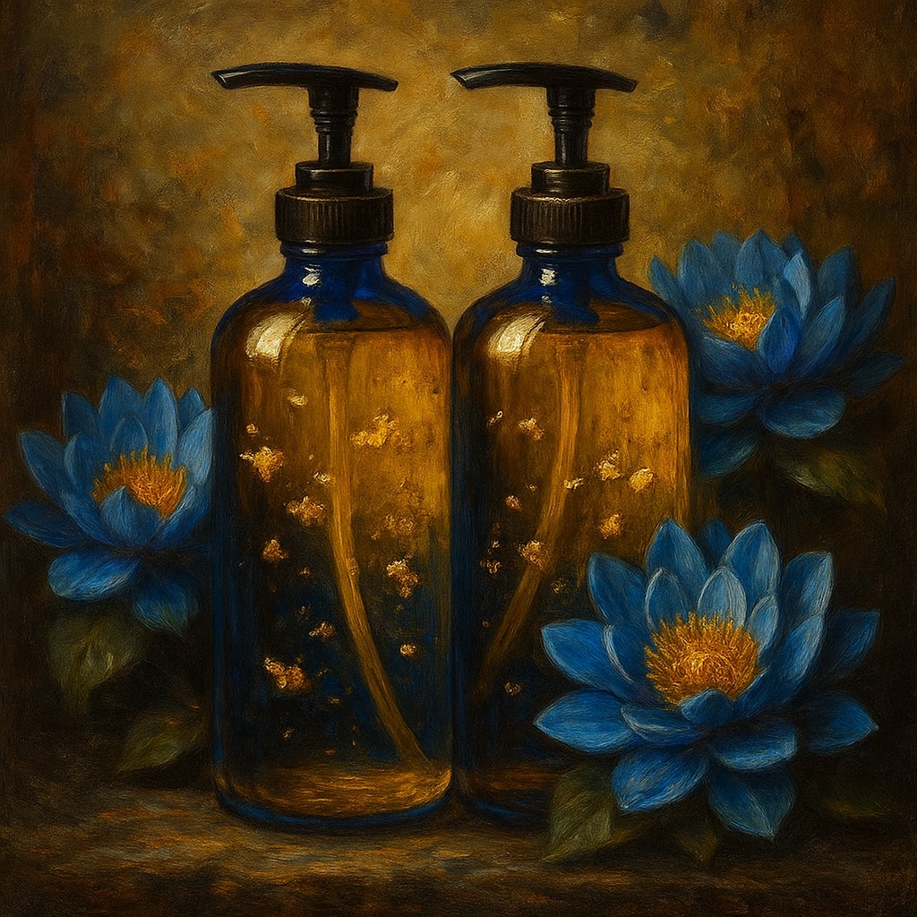 24K gold blue lotus massage oil