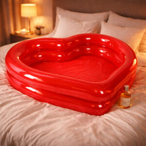 romantic inflatable heart shaped valentines massage bed oil